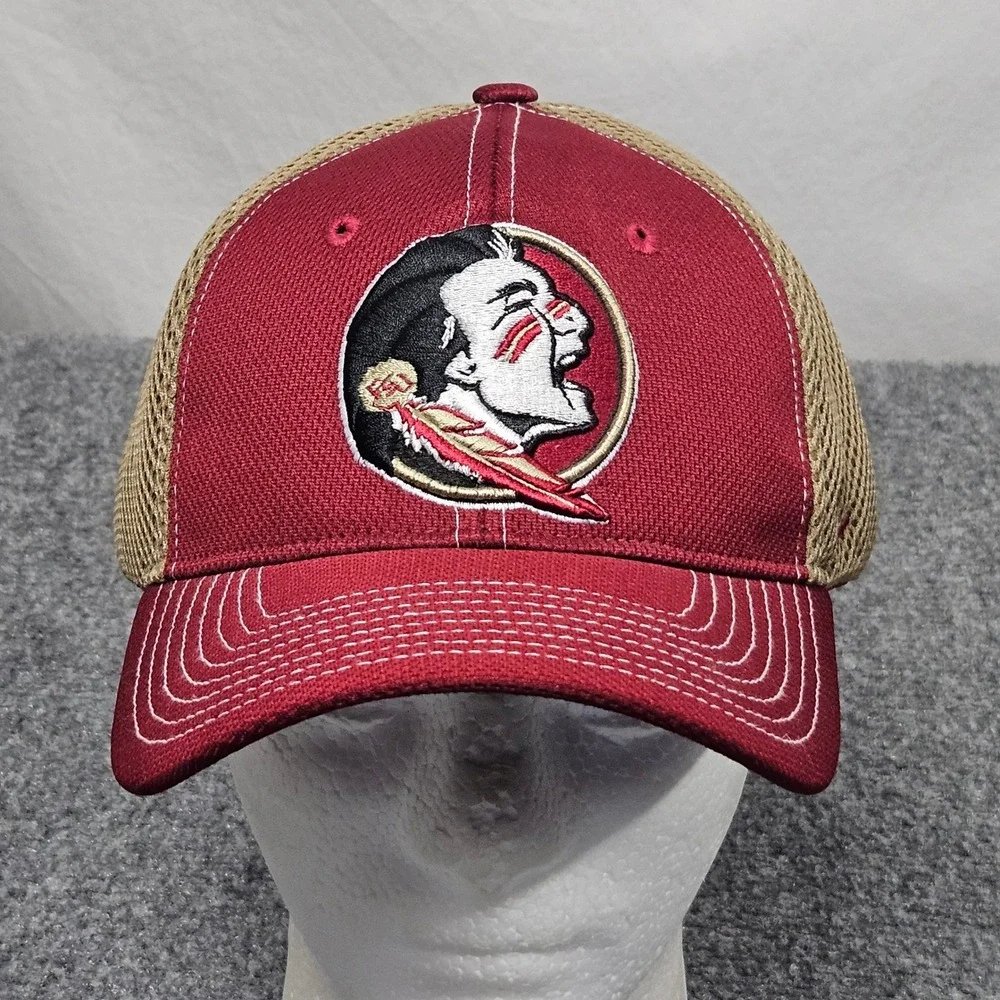 Florida State Seminoles Hat XL Garnet Red Gold Mesh Back Fitted Zephyr NCAA Cap